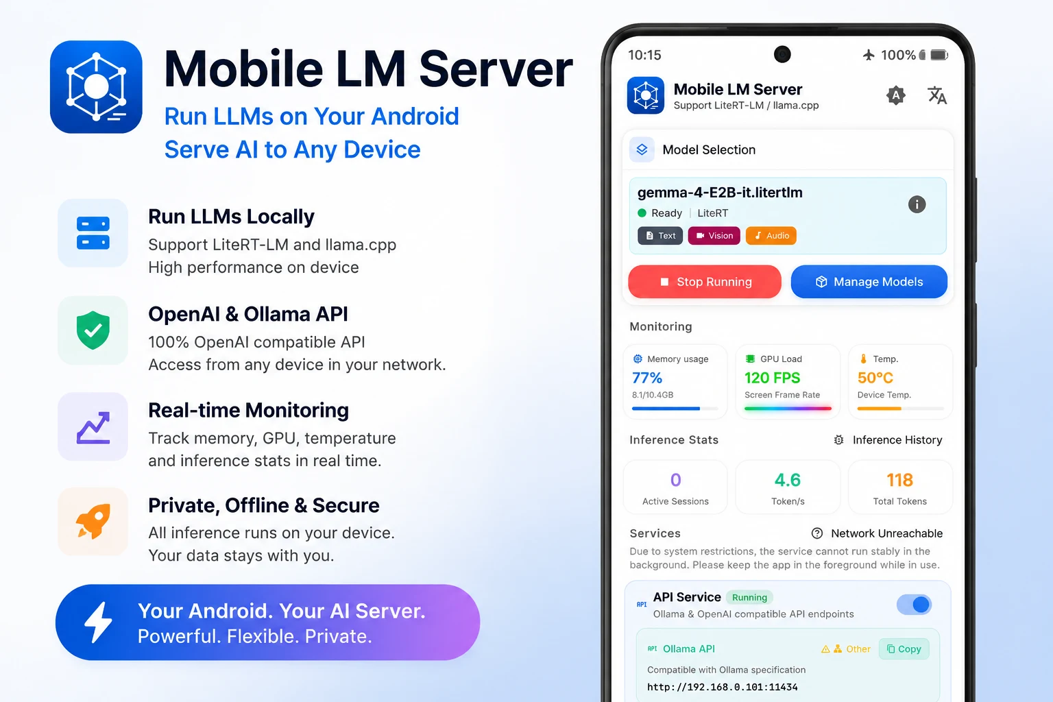 Mobile LM Server - Local AI screenshot
